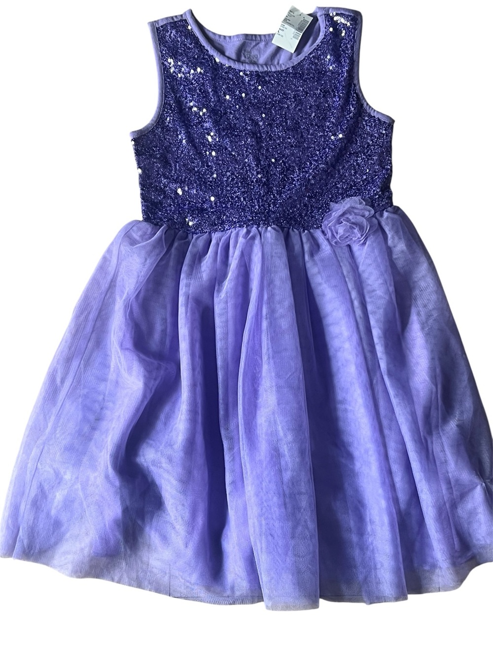 The Children's Place Girls Purple Sequin Tulle Party Dress Size L 10/12 NWT